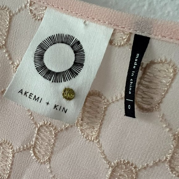 Anthropologie Coquette Akemi + Kin Bohemian Eyelet Swing Dress Blush Pink Size 0 - Picture 6 of 14